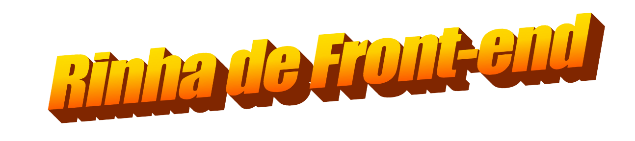 'Rinha de Front-end' em WordArt cor azul